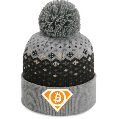 Super Bitcoin Hero Logo The Baniff Cuffed Pom Beanie