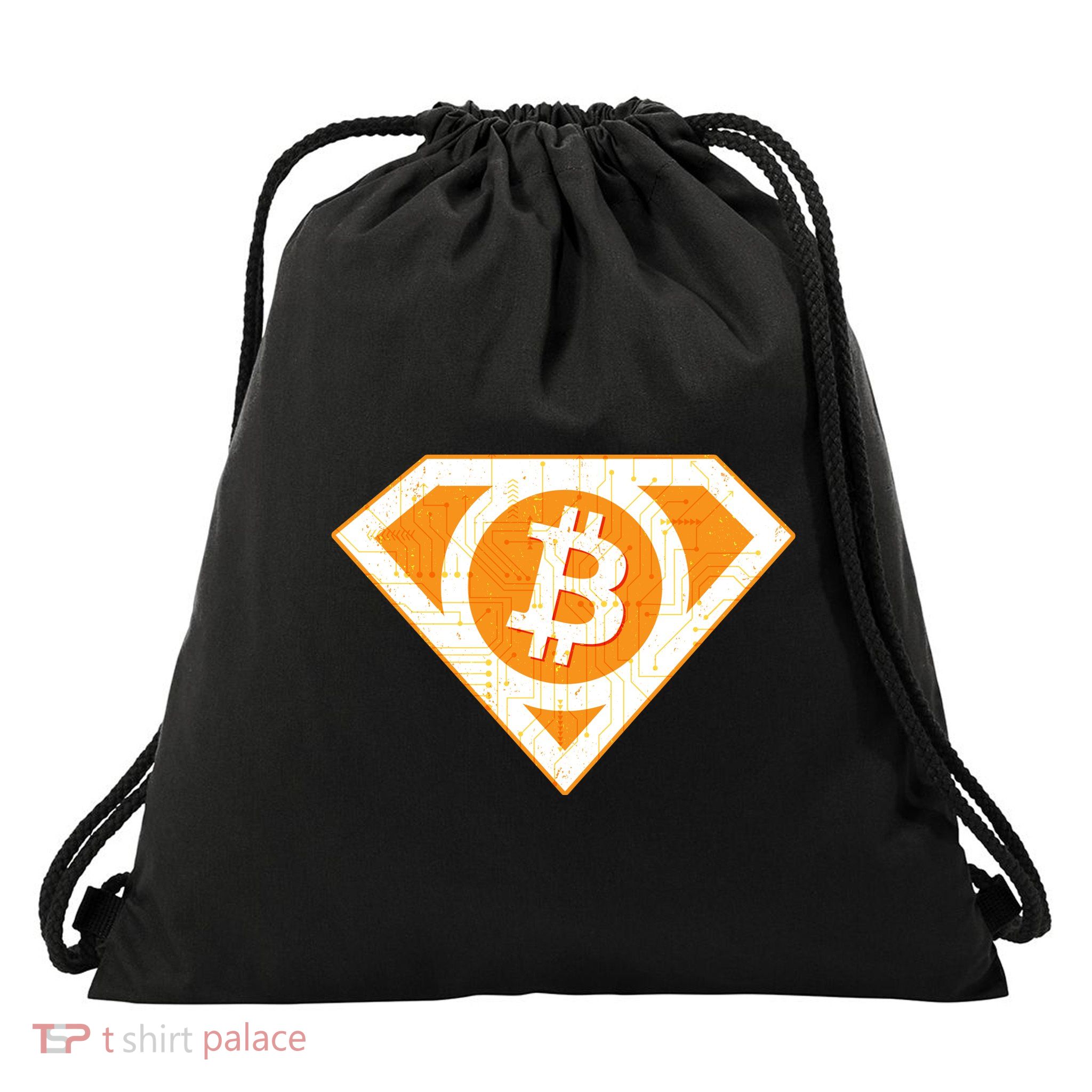 Super Bitcoin Hero Logo Drawstring Bag