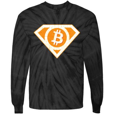 Super Bitcoin Hero Logo Tie-Dye Long Sleeve Shirt