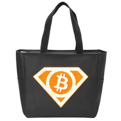 Super Bitcoin Hero Logo Zip Tote Bag