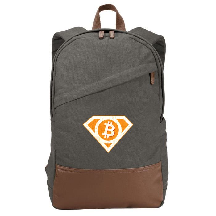 Super Bitcoin Hero Logo Cotton Canvas Backpack