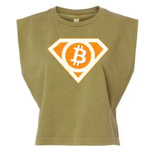 Super Bitcoin Hero Logo Garment-Dyed Women's Muscle Tee