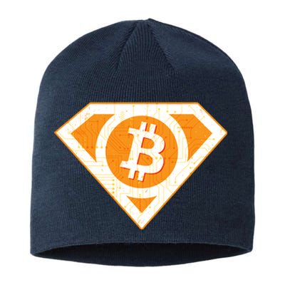 Super Bitcoin Hero Logo Sustainable Beanie