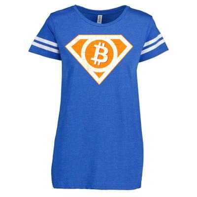 Super Bitcoin Hero Logo Enza Ladies Jersey Football T-Shirt