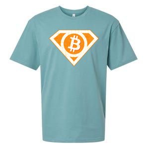 Super Bitcoin Hero Logo Sueded Cloud Jersey T-Shirt