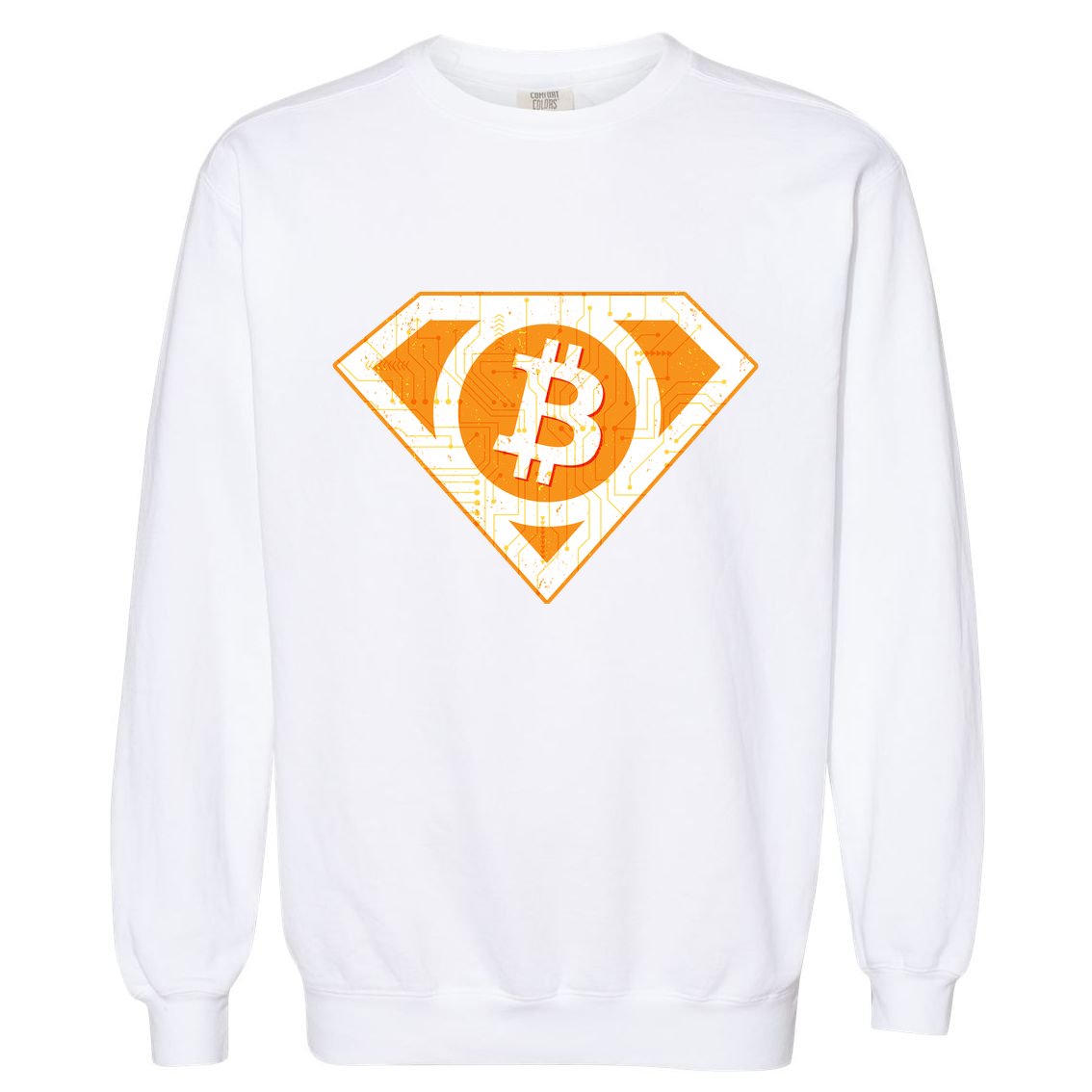 Super Bitcoin Hero Logo Garment-Dyed Sweatshirt