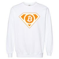 Super Bitcoin Hero Logo Garment-Dyed Sweatshirt