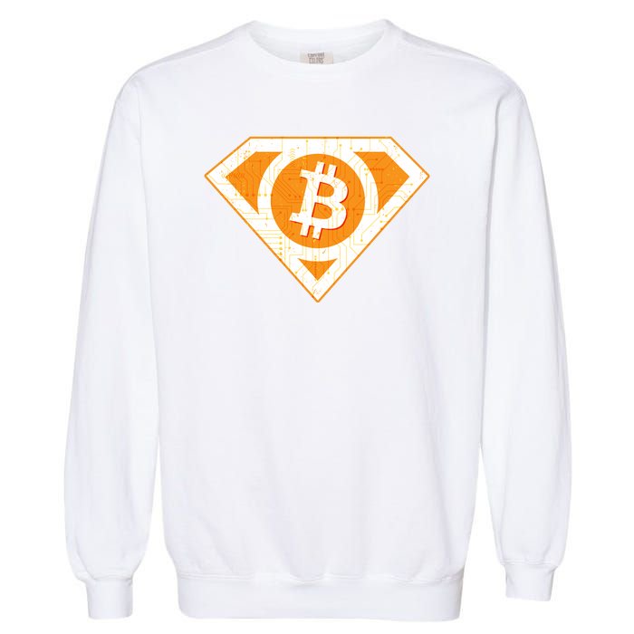 Super Bitcoin Hero Logo Garment-Dyed Sweatshirt