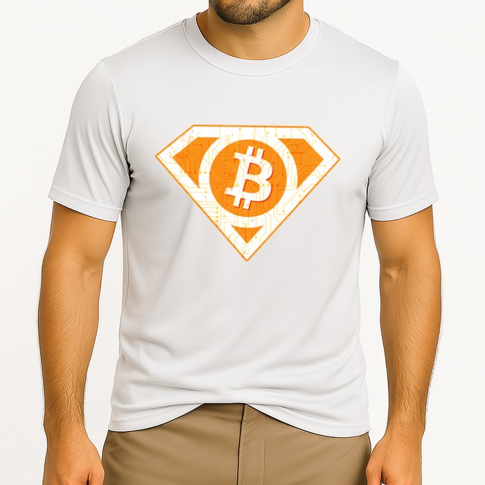 Super Bitcoin Hero Logo Performance Shirt