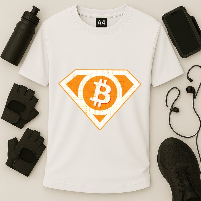 Super Bitcoin Hero Logo Performance Shirt