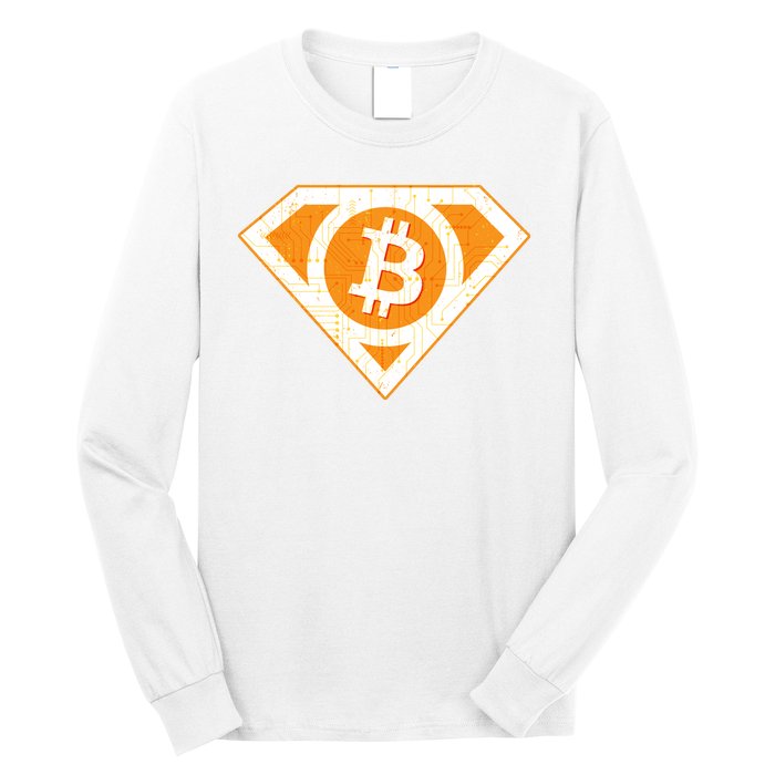 Super Bitcoin Hero Logo Long Sleeve Shirt