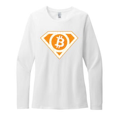 Super Bitcoin Hero Logo Womens CVC Long Sleeve Shirt