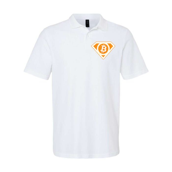 Super Bitcoin Hero Logo Softstyle Adult Sport Polo