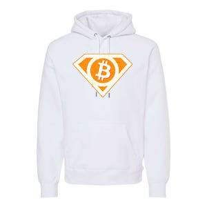 Super Bitcoin Hero Logo Premium Hoodie