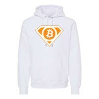 Super Bitcoin Hero Logo Premium Hoodie