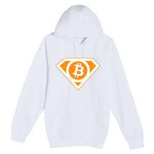 Super Bitcoin Hero Logo Premium Pullover Hoodie