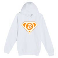 Super Bitcoin Hero Logo Premium Pullover Hoodie