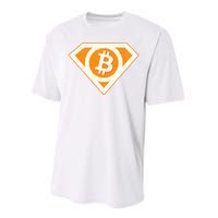 Super Bitcoin Hero Logo Performance Sprint T-Shirt