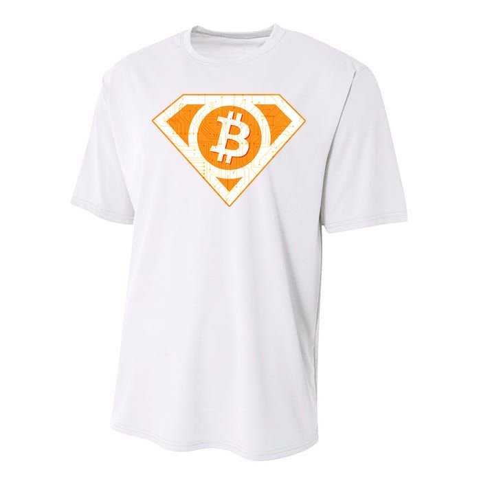 Super Bitcoin Hero Logo Performance Sprint T-Shirt