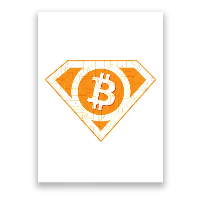 Super Bitcoin Hero Logo Poster