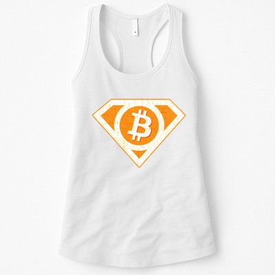 Super Bitcoin Hero Logo Womens Tank Top