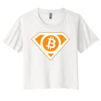 Super Bitcoin Hero Logo Women's Crop Top Tee