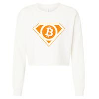 Super Bitcoin Hero Logo Cropped Pullover Crew