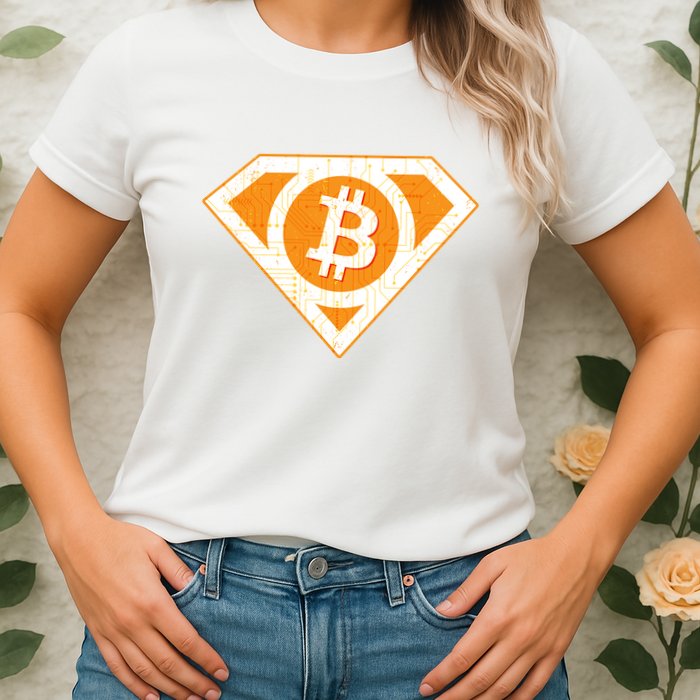 Super Bitcoin Hero Logo Womens T-Shirt