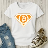 Super Bitcoin Hero Logo Womens T-Shirt
