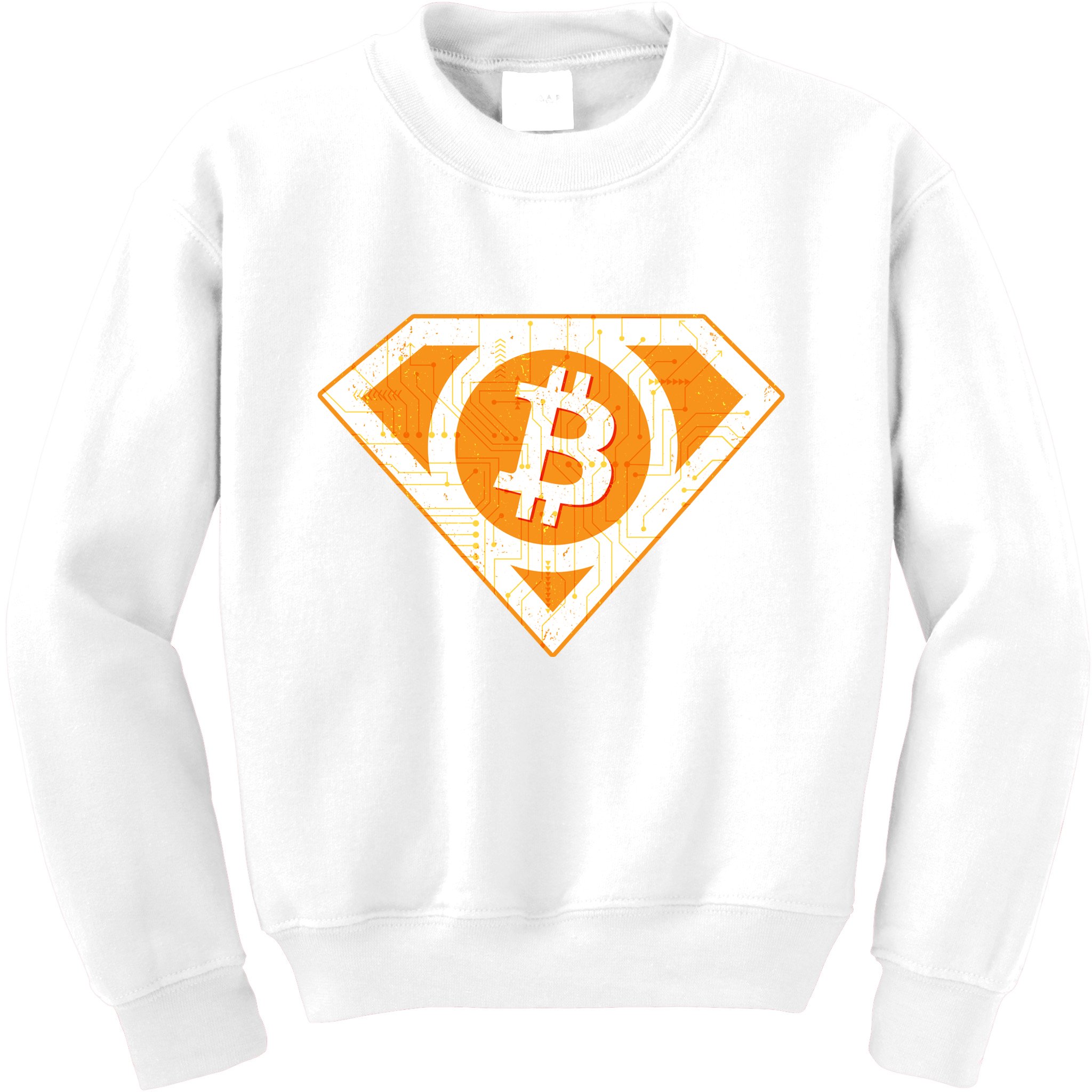 Super Bitcoin Hero Logo Kids Sweatshirt