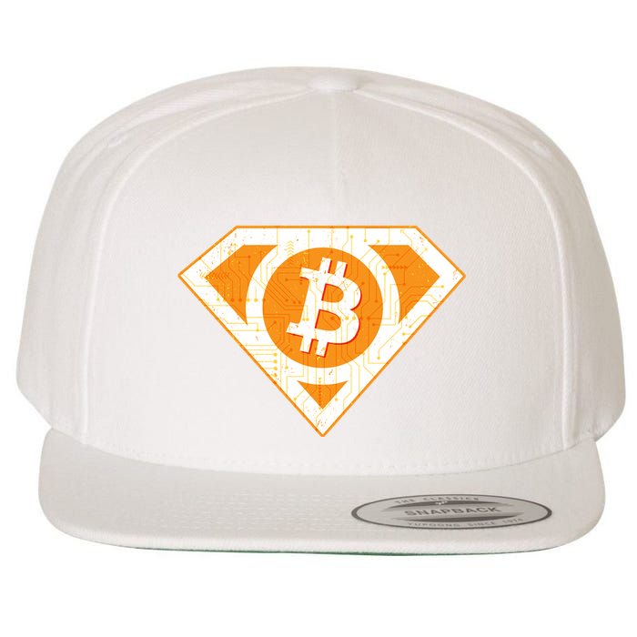 Super Bitcoin Hero Logo Wool Snapback Cap