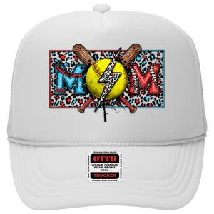 Softball Ball happy Grandma Mother's Day High Crown Mesh Back Trucker Hat