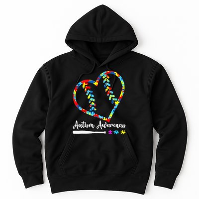 Softball Baseball Heart Autism Awareness Month Hoodie
