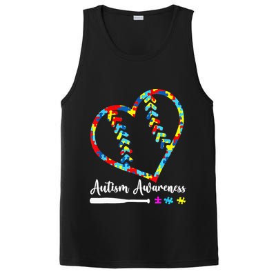 Softball Baseball Heart Autism Awareness Month PosiCharge Competitor Tank