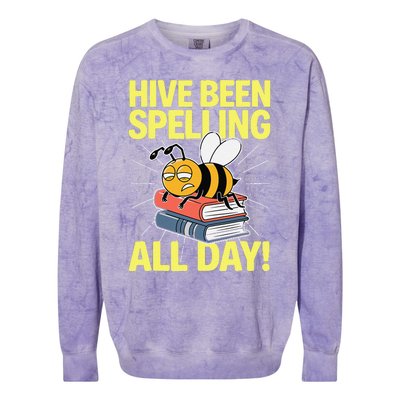 Spelling Bee Humor Spelling Champion Word Nerd Spelling Colorblast Crewneck Sweatshirt