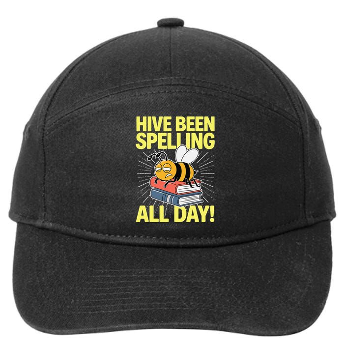 Spelling Bee Humor Spelling Champion Word Nerd Spelling 7-Panel Snapback Hat