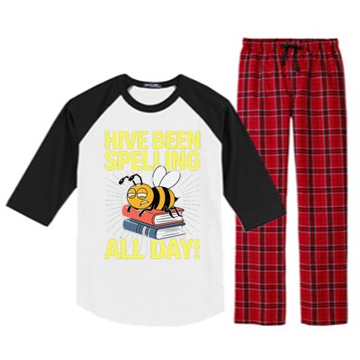 Spelling Bee Humor Spelling Champion Word Nerd Spelling Raglan Sleeve Pajama Set