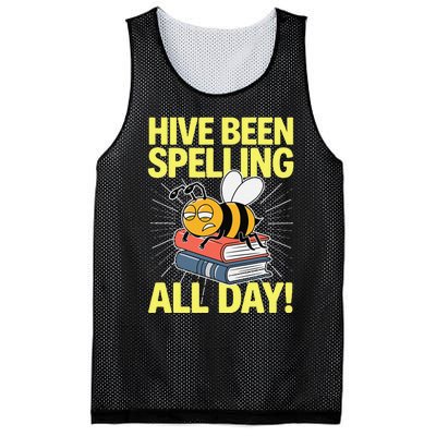 Spelling Bee Humor Spelling Champion Word Nerd Spelling Mesh Reversible Basketball Jersey Tank