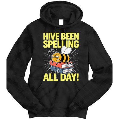 Spelling Bee Humor Spelling Champion Word Nerd Spelling Tie Dye Hoodie