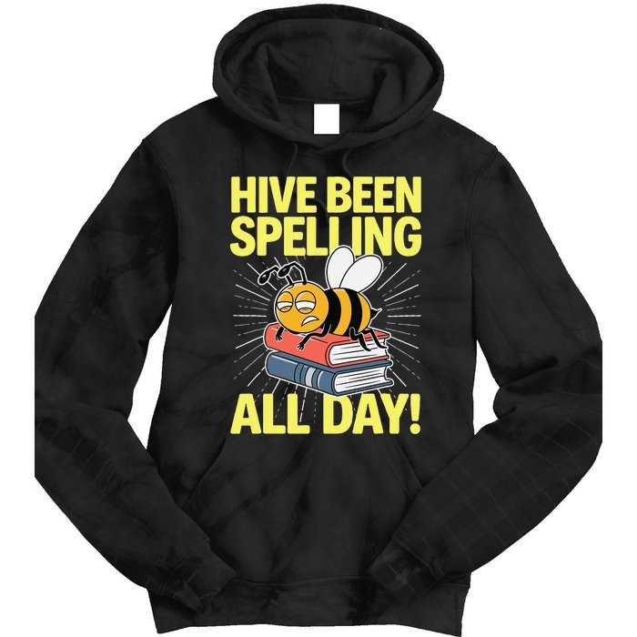 Spelling Bee Humor Spelling Champion Word Nerd Spelling Tie Dye Hoodie