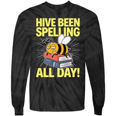 Spelling Bee Humor Spelling Champion Word Nerd Spelling Tie-Dye Long Sleeve Shirt