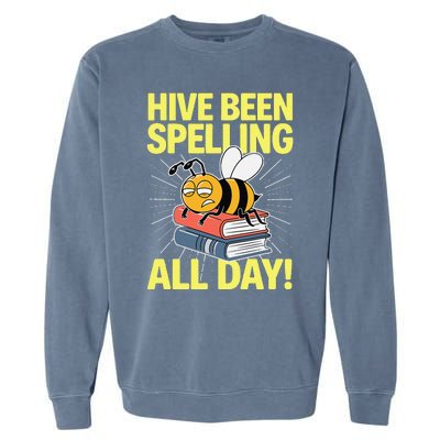 Spelling Bee Humor Spelling Champion Word Nerd Spelling Garment-Dyed Sweatshirt