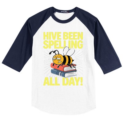 Spelling Bee Humor Spelling Champion Word Nerd Spelling Baseball Sleeve Shirt