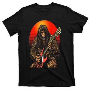 Shredsquatch Bigfoot Heavy Metal Electric Guitar Rock & Roll T-Shirt