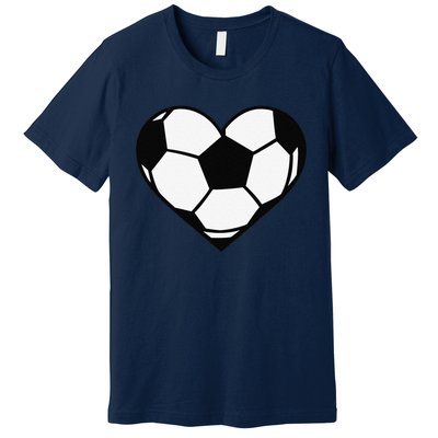 Soccer Ball Heart Valentine's Days Premium T-Shirt