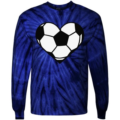 Soccer Ball Heart Valentine's Days Tie-Dye Long Sleeve Shirt