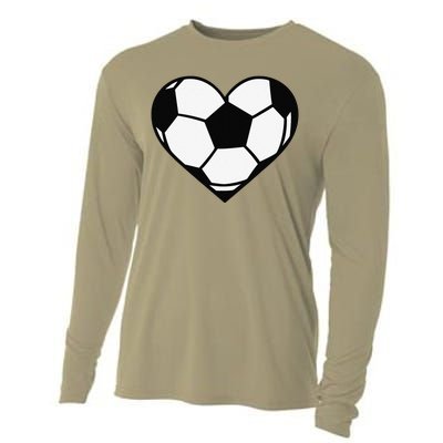 Soccer Ball Heart Valentine's Days Cooling Performance Long Sleeve Crew