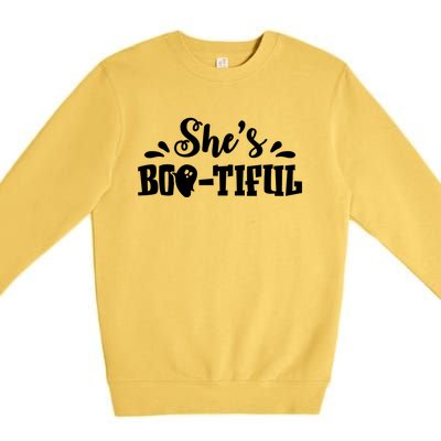 Shes Bootiful Halloween Ghost Matching Cute Cute Gift Premium Crewneck Sweatshirt