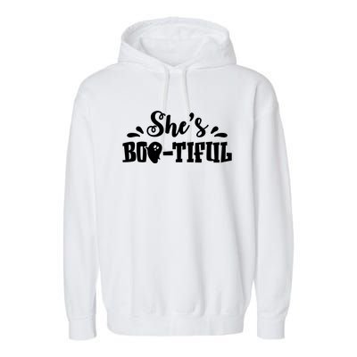 Shes Bootiful Halloween Ghost Matching Cute Cute Gift Garment-Dyed Fleece Hoodie