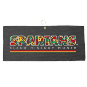 Spartans Black History Month Large Microfiber Waffle Golf Towel